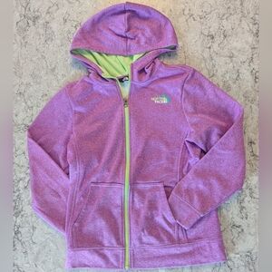 Purple and Green Hooded Sweatshirt with Soft Fleece Material